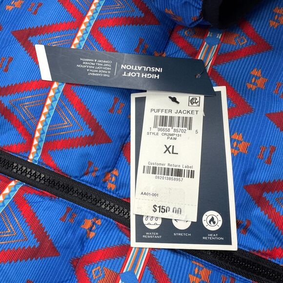 Club Room Mens Stretch Hooded Water-Resistant Puffer Jacket Blue XL - Picture 3 of 6